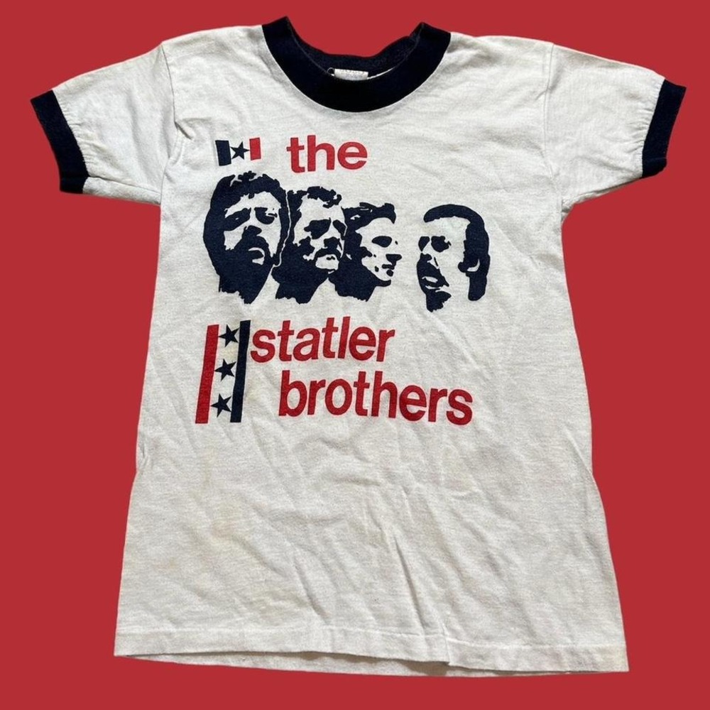 Vintage 70s The Statler Brothers Band Music‎ Ringer Tee Youth Size Medium 10/12